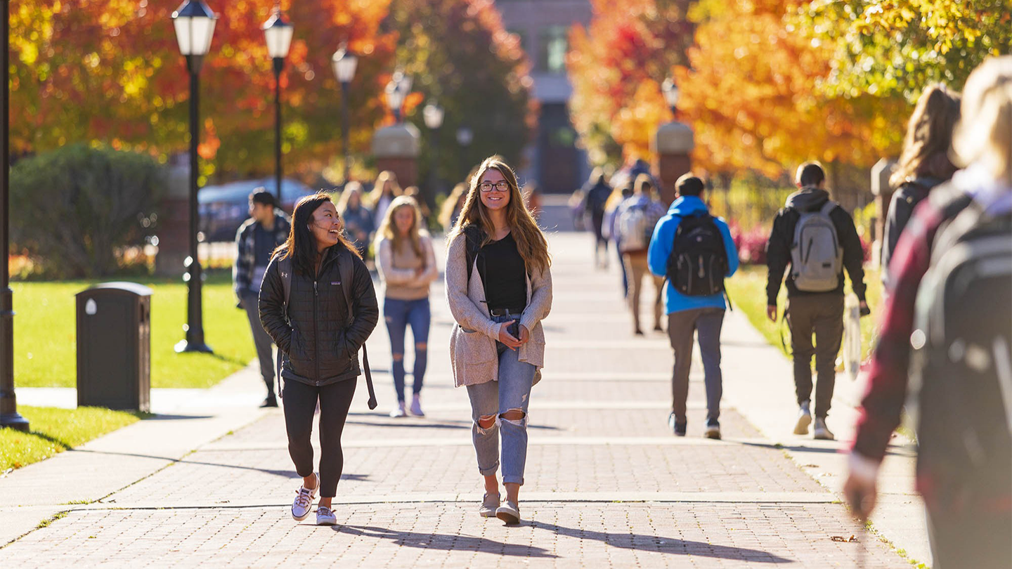 Stonehill College fall campus scene